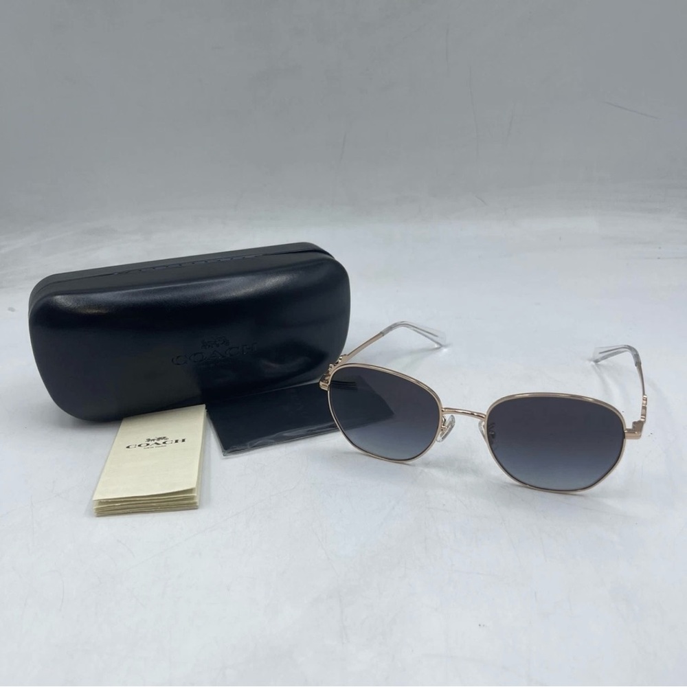 Coach Women's Geometric Sunglasses Rose Gold / Grey Gradient